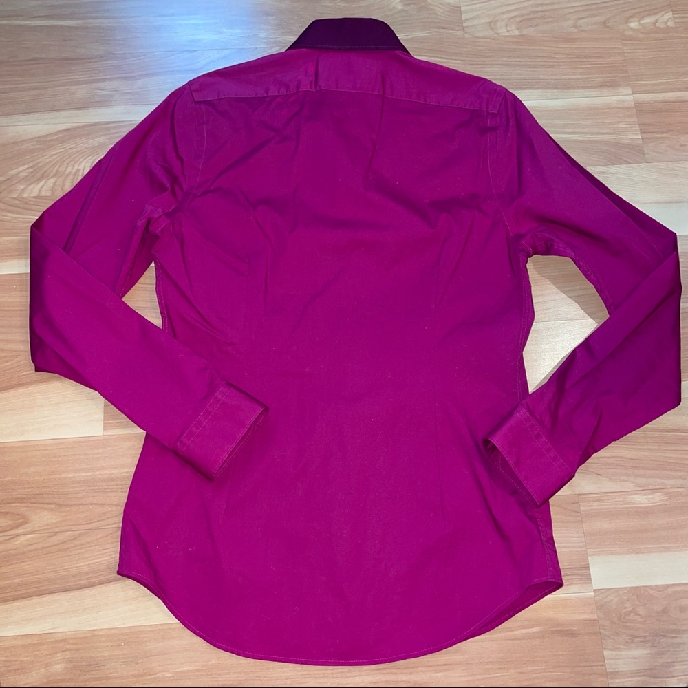 Express pink fuchsia limited edition fitted button up dress shirt size small - Picture 6 of 8